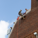 ODU, Old Dominion University, ROTC, Ainslie, Ainslie Football Stadium, rappelling, rappel, Army, Army ROTC, training, cadet, Army cadet, army cadet training, Norfolk, Norfolk Virginia, Virginia, training exercise, University, army fatigues
