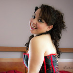 Marzi Marz, female, female model, model, corset, boudoir, seductive, red